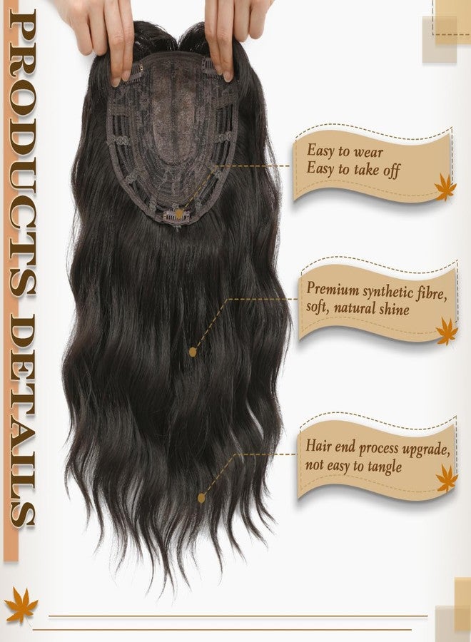 gulagula Hair Toppper 14 inch Wavy Hair Toppers for Women 6.5''X6.5'' Toppers Hairpieces for Women Synthetic hair Extensions for Hairloss - Image 2